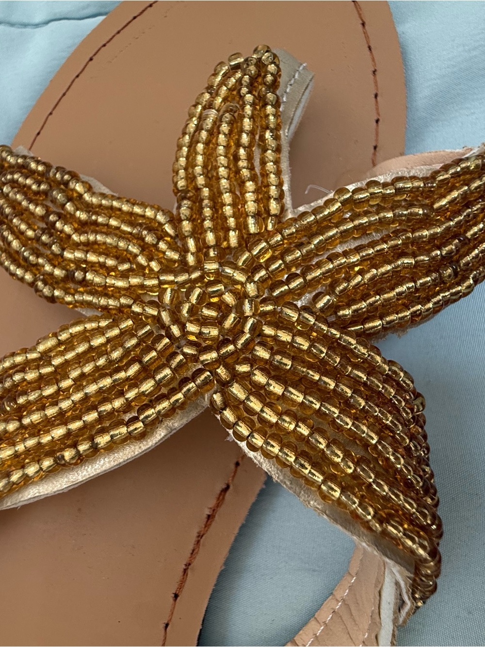 Gold Beaded Star Women's Sandals size 8 never worn